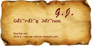 Görög János névjegykártya